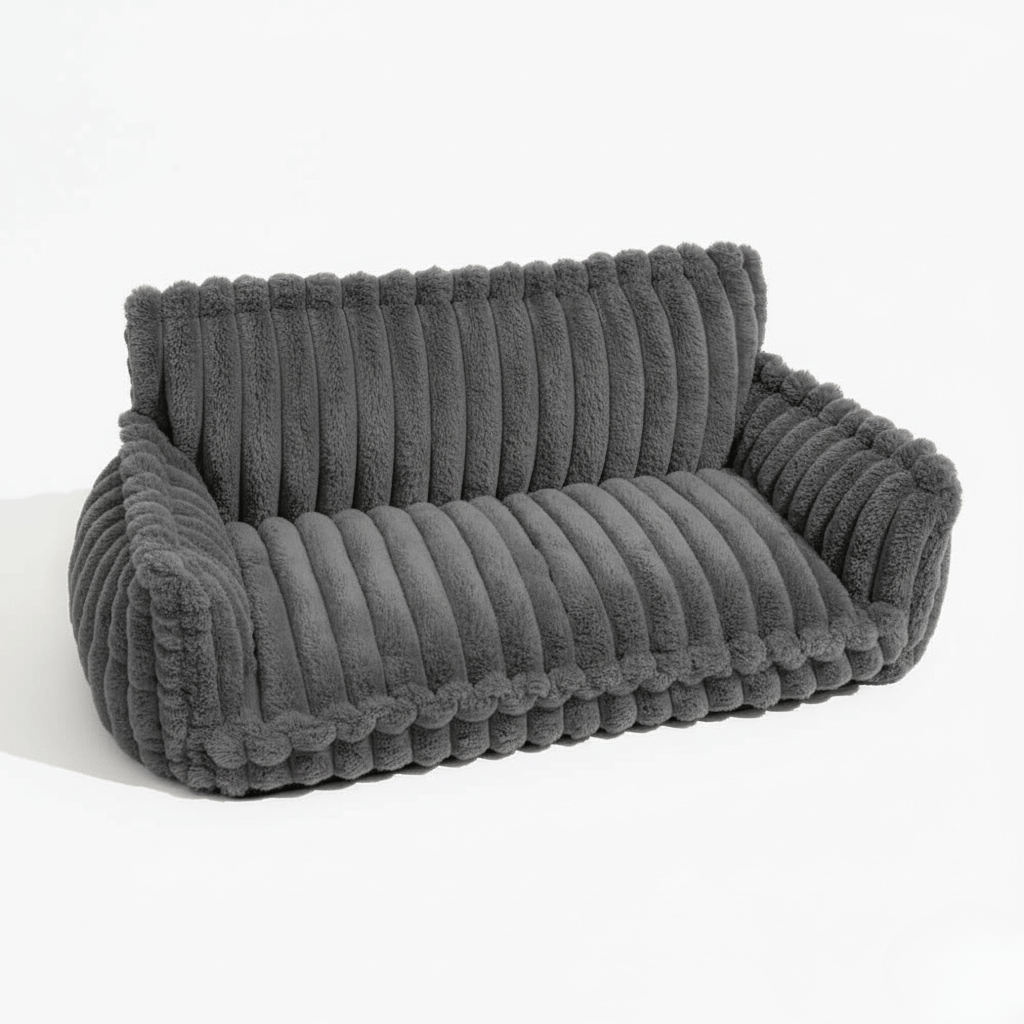 Elegant hundesofa med hevet kant. Stilig tillegg til hjemmet for din hunds komfortable hvile.