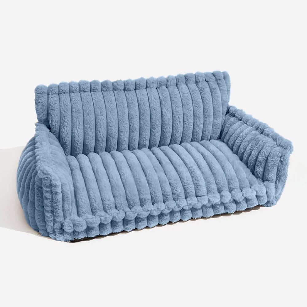 Solid hundesofa med hevet kant for stabilitet og støtte. Ideell for hvile og avslapning.
