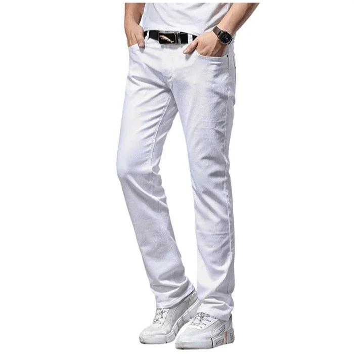 Hvite slim fit jeans for menn, moderne stil og komfortabel passform for hverdagsbruk.