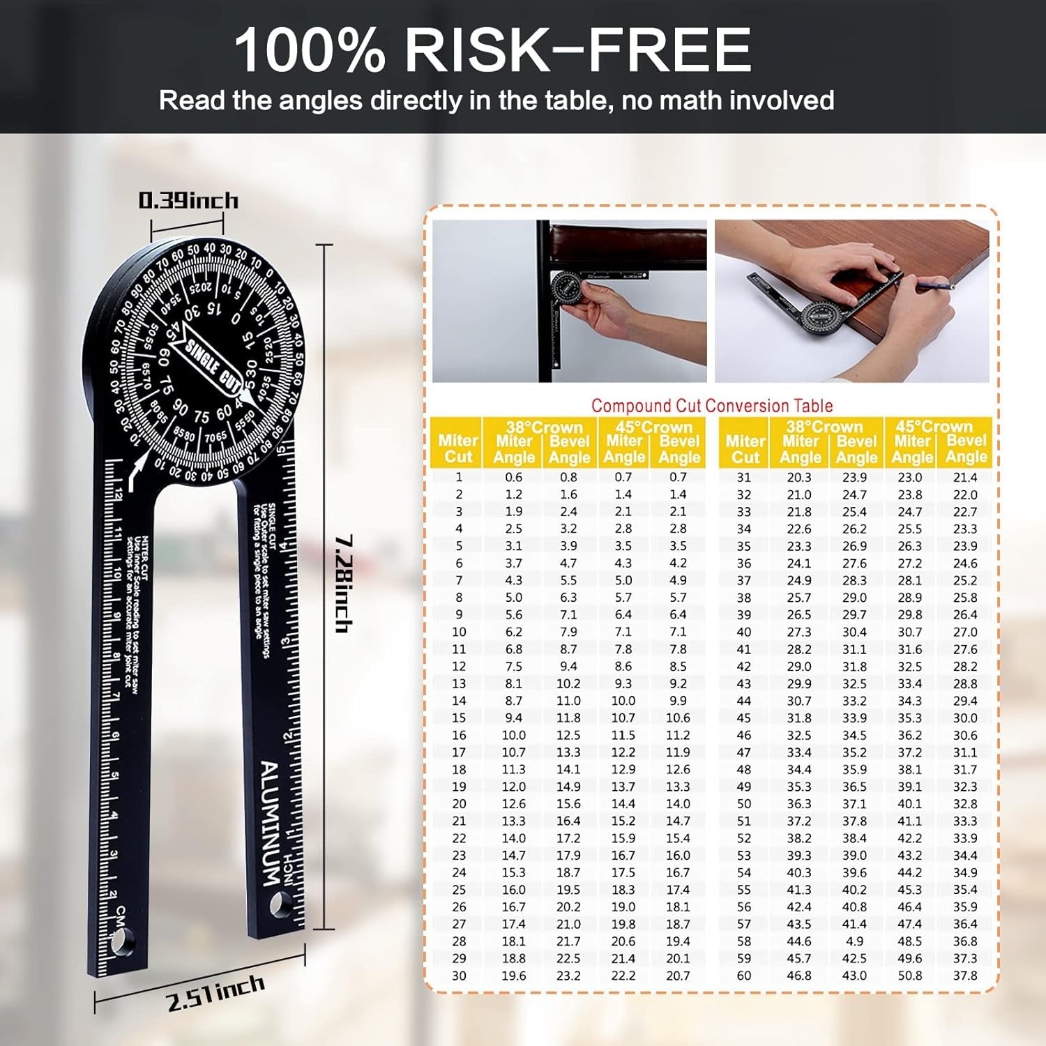 Miter Saw Angle Gauge - Precise Measurement for Carpentry Work