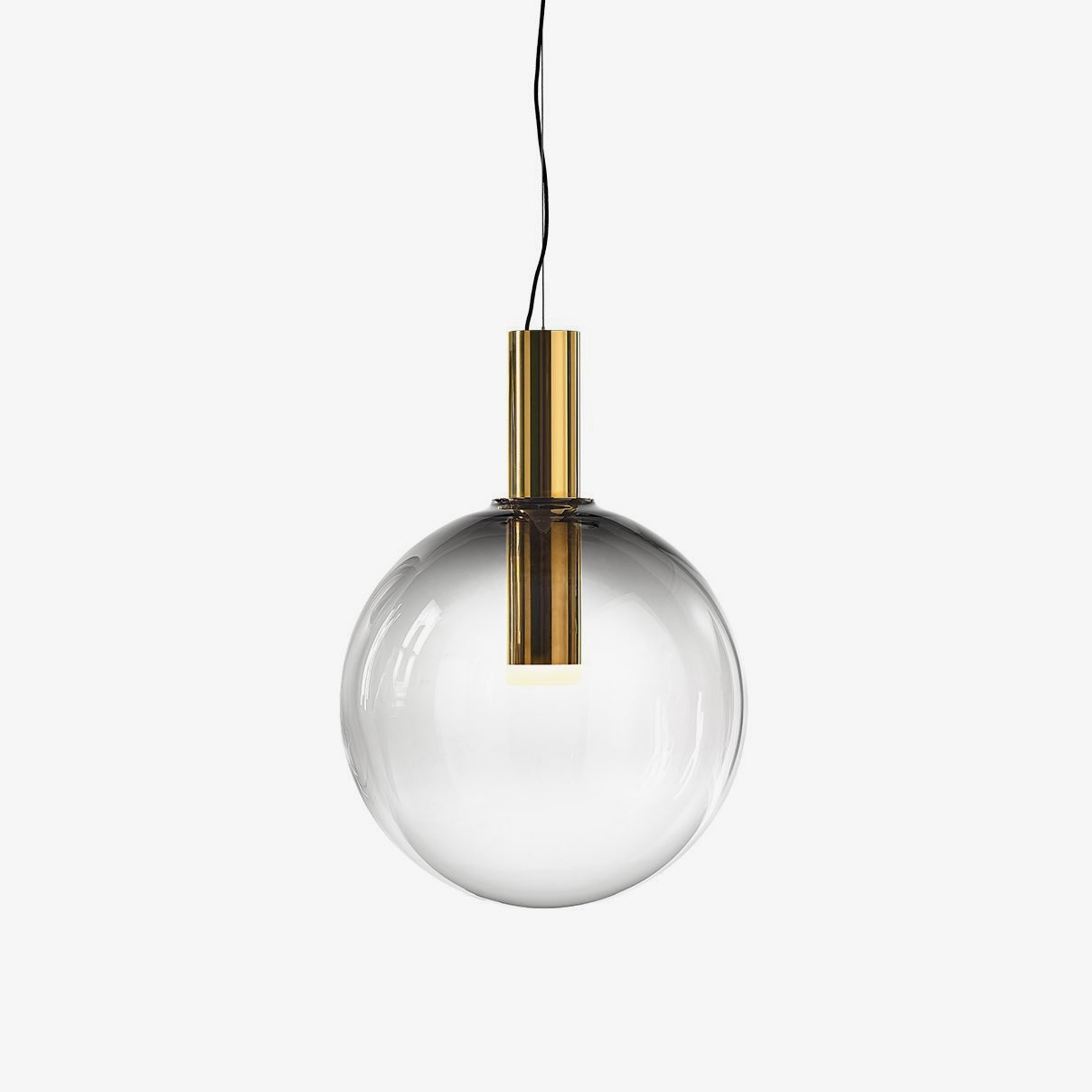 "Isabel Collection pendellampe med ventilert design, diffus lys, sfærisk form, justerbar kabel, elegant takbelysning."
