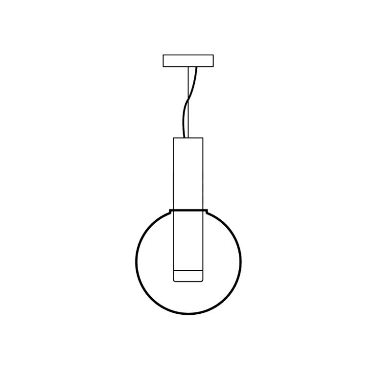 "Isabel Collection pendellampe med ventilert design, diffus lys, sfærisk form, justerbar kabel, elegant takbelysning."