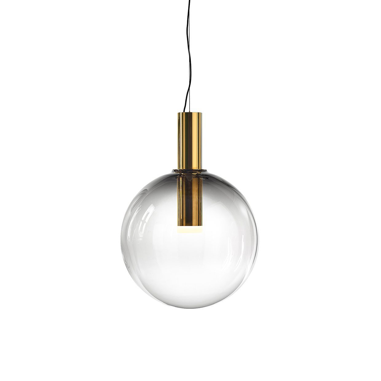 "Isabel Collection pendellampe med ventilert design, diffus lys, sfærisk form, justerbar kabel, elegant takbelysning."