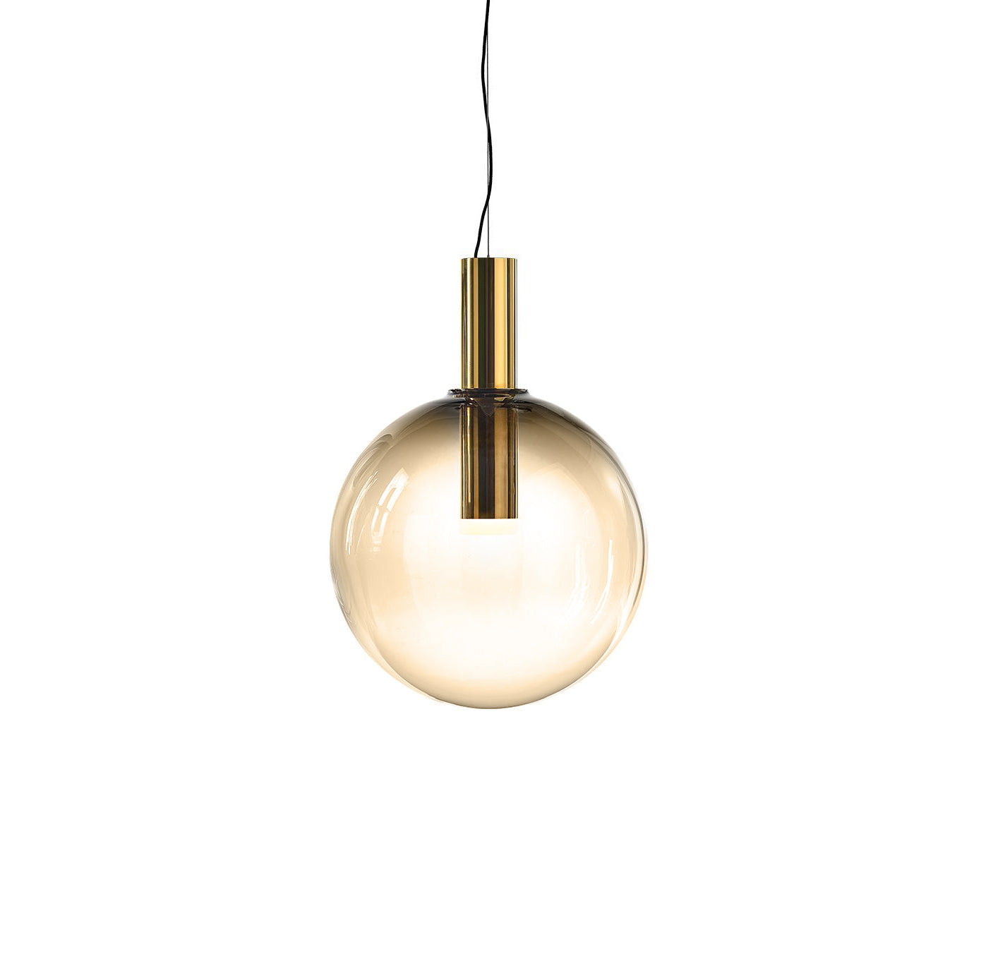 "Isabel Collection pendellampe med ventilert design, diffus lys, sfærisk form, justerbar kabel, elegant takbelysning."