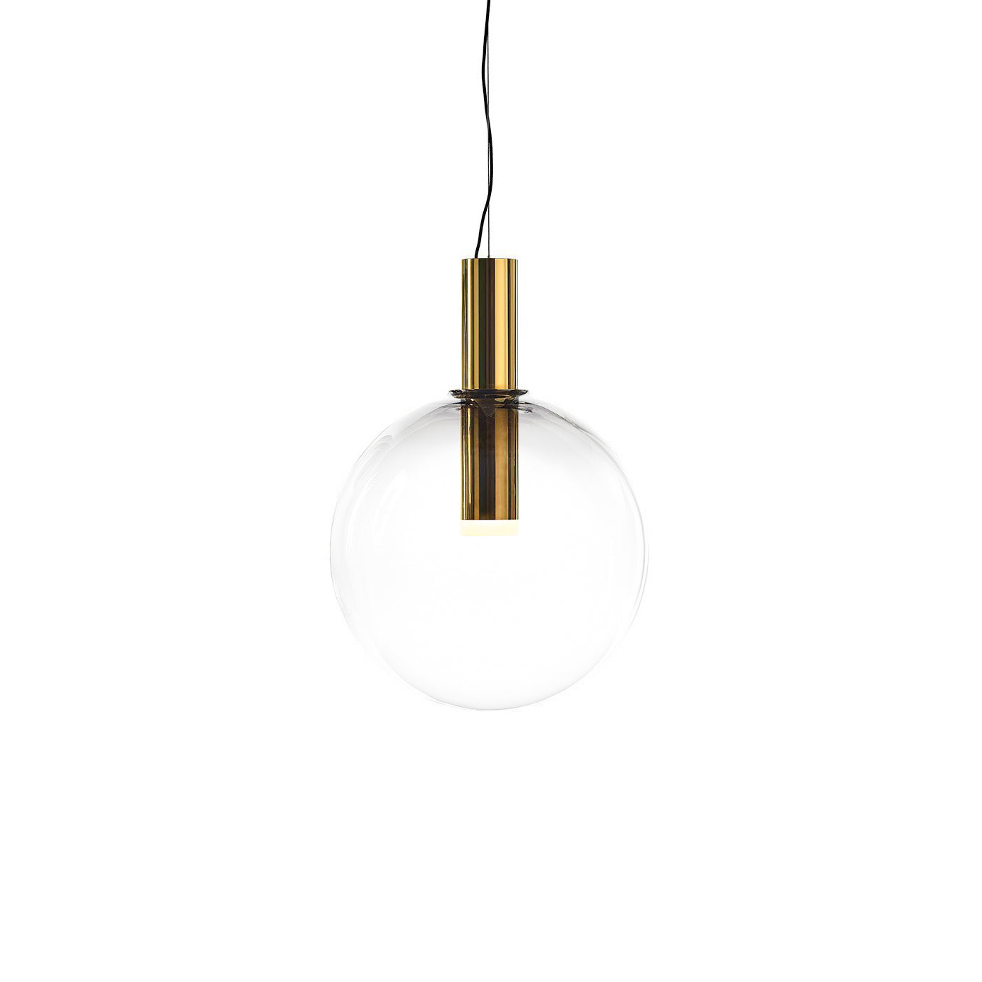 "Isabel Collection pendellampe med ventilert design, diffus lys, sfærisk form, justerbar kabel, elegant takbelysning."