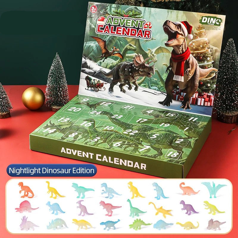 Julekalender med varierte dinosaurleker og tilbehør, stimulerer kreativitet og eventyrlyst hos barn i adventstiden