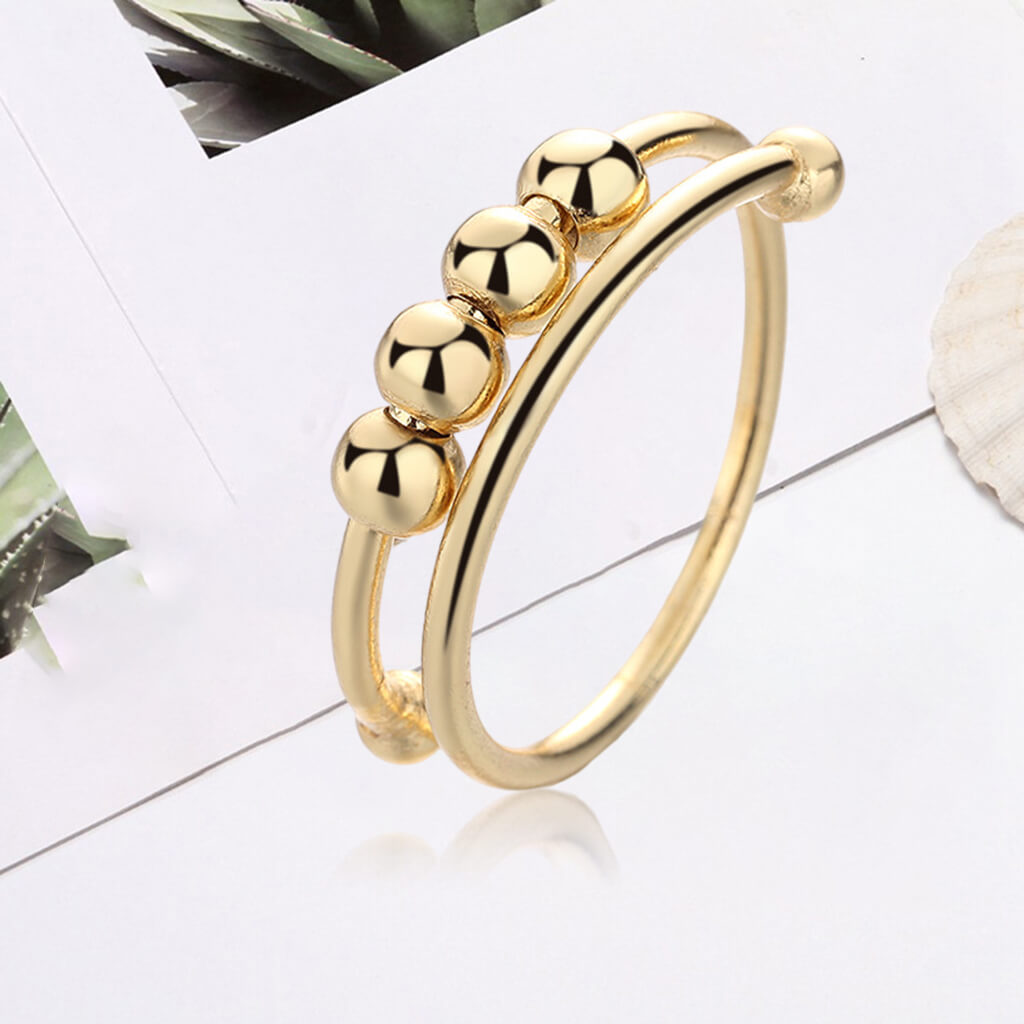 Kvinners justerbar antistress fidget-ring med unikt roterende design, ideell gave for angstlindring