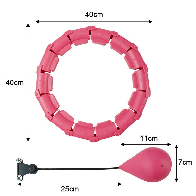 "Justerbar lilla vektet hula hoop for effektiv fettforbrenning og komfortabel massasje under trening."