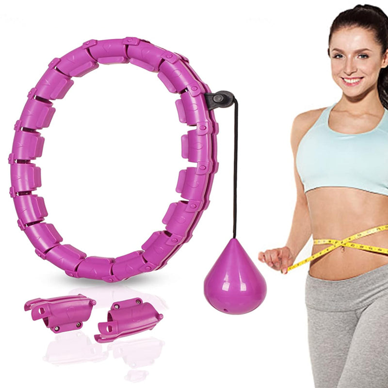 "Justerbar lilla vektet hula hoop for effektiv fettforbrenning og komfortabel massasje under trening."