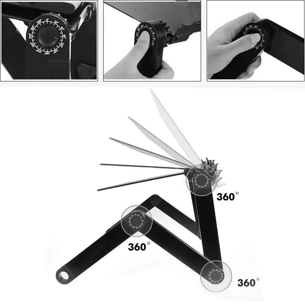 Forbedre arbeidsstillingen med et justerbart ergonomisk laptop stativ. Skap et komfortabelt hjemmekontor.
