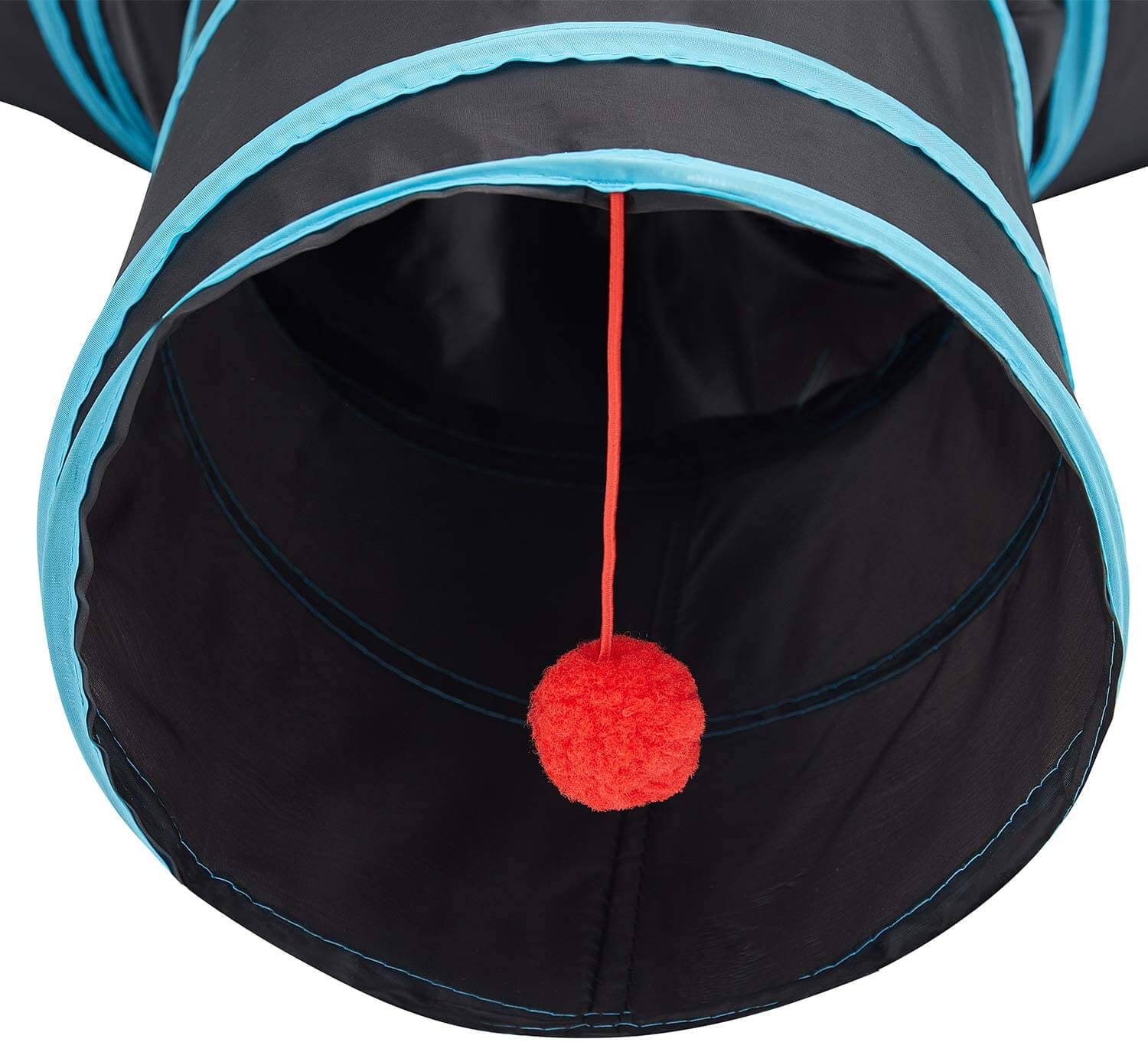 Sammenfoldet katteleketunnel viser kompakt design; lett å lagre, ideell for alle katter & kjæledyr.