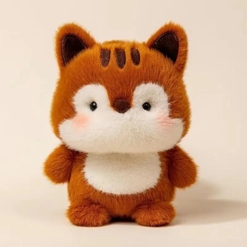Nærbilde av ansiktet til et kawaii plysjdyr, viser søte detaljer