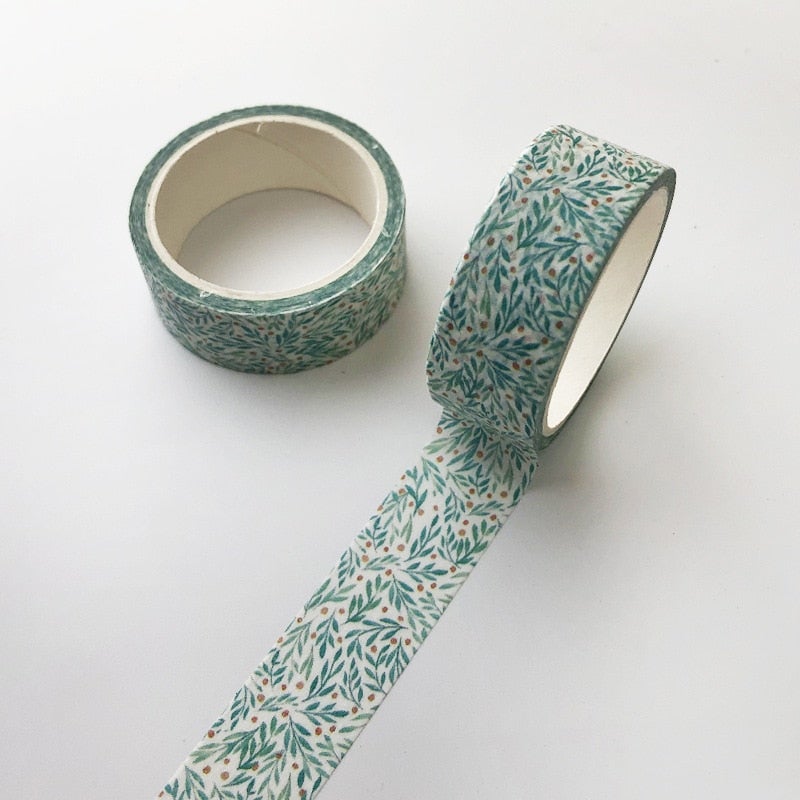 Visning av washi-tape: Kawaii mønstrede ruller for skrapbok og dekorative formål.