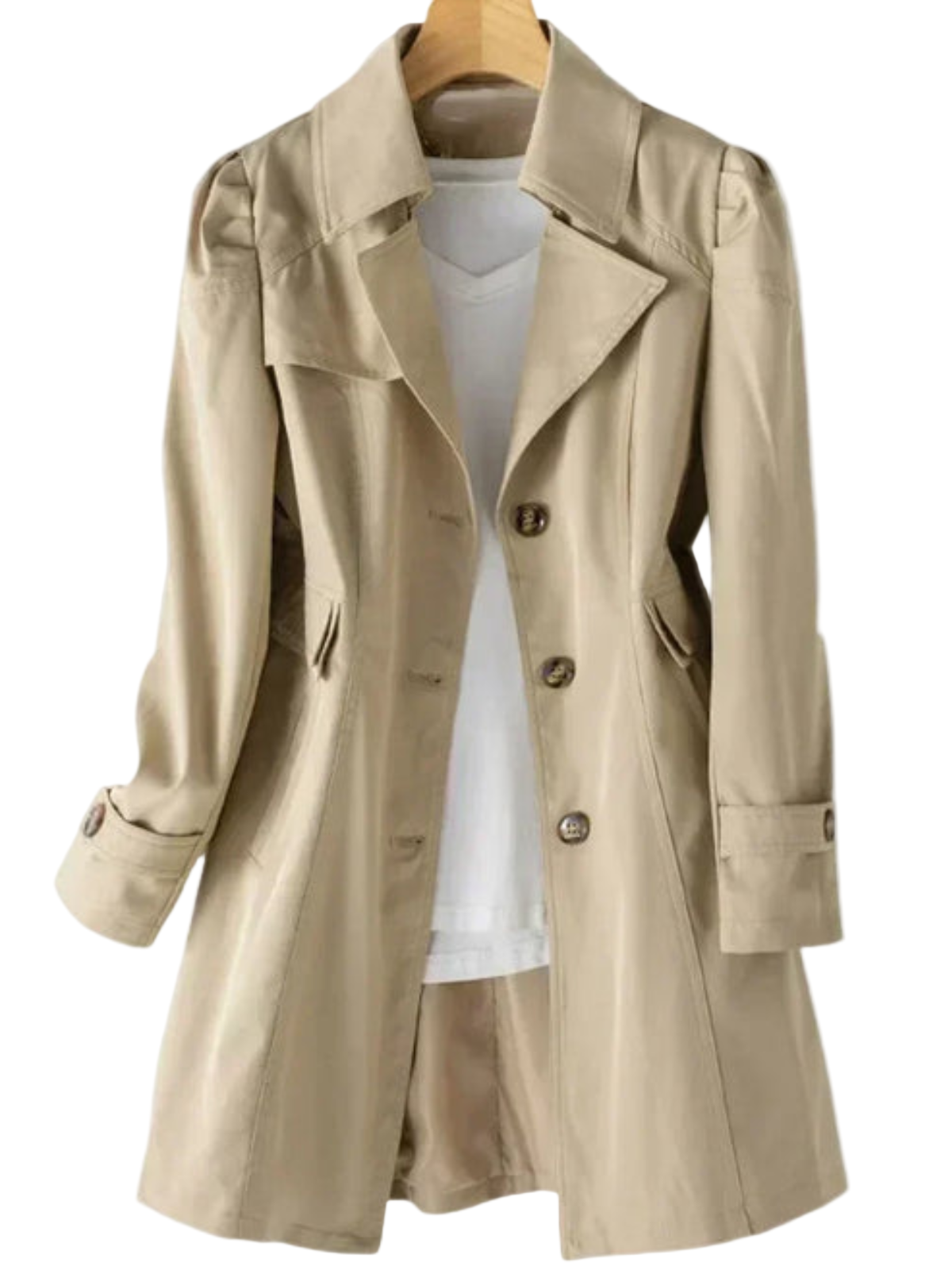 Allsidig kvinners trenchcoat, perfekt som hverdagsjakke og overgangsfrakk vår/høst.