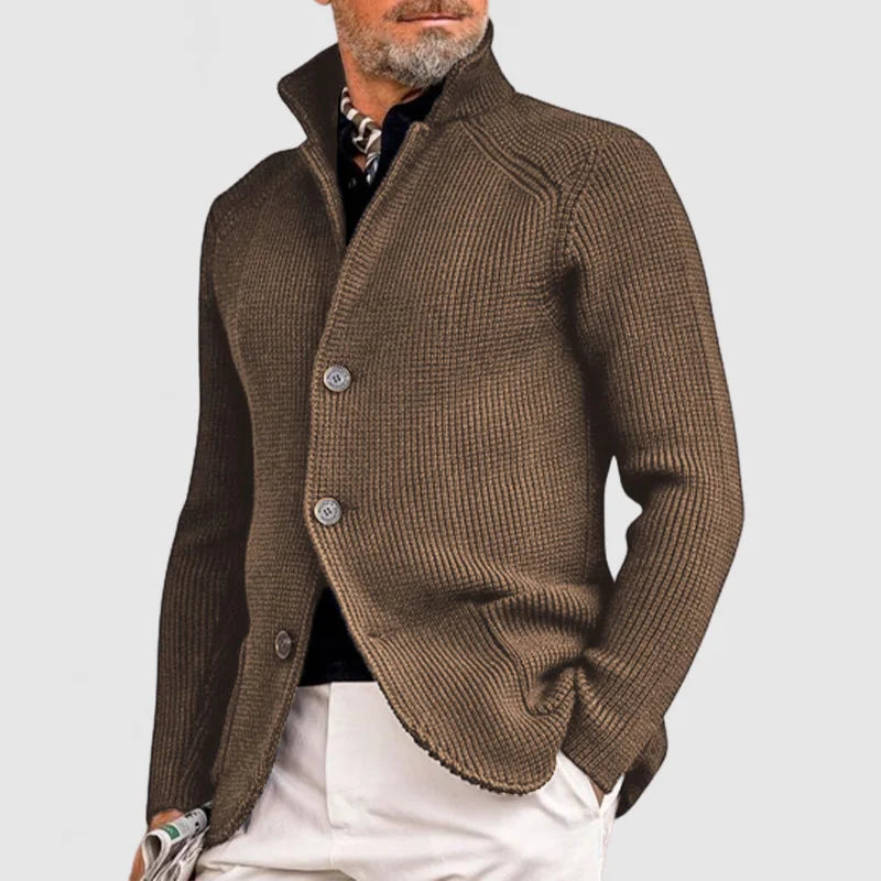 Casual, men formell herre strikket cardigan, en essensiell ullgenser for menn