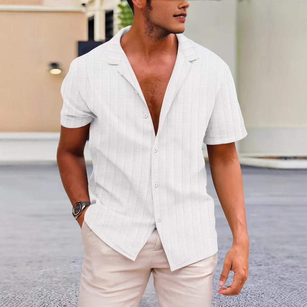 Stilren herre kortermet skjorte for casual bruk. Perfekt som fritidsskjorte til sommer og vår.