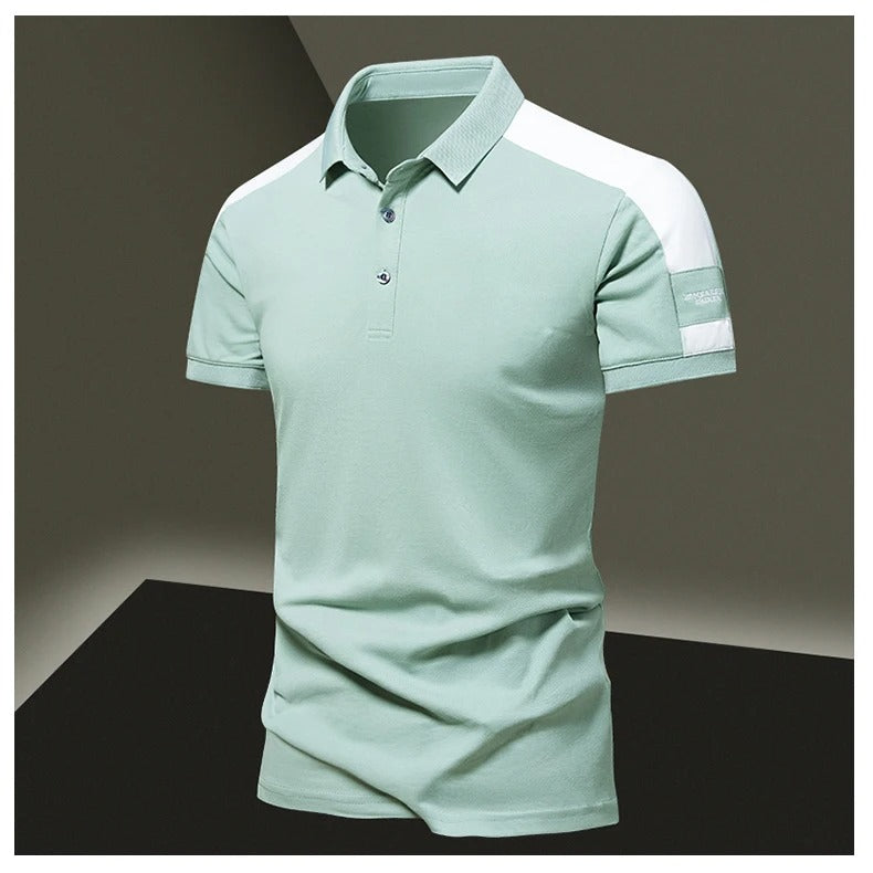 Marineblå kortarmet herrepolo, klassisk og komfortabel. En tidløs casual polo til menn, også i stor størrelse.