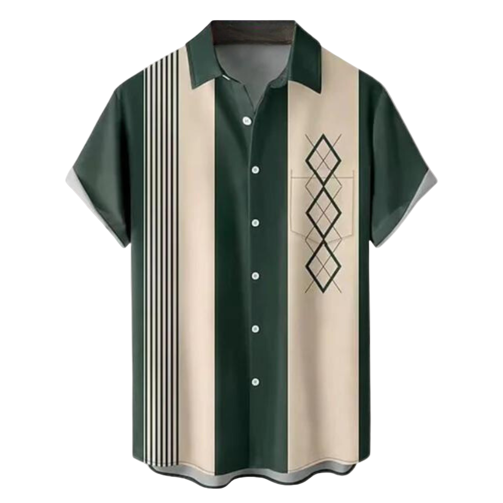Klassisk retro herreskjorte med korte ermer i bomull. Perfekt som stilfull sommerskjorte.