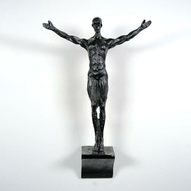 "Klatrende svart veggstatue i 3D resindesign, gir kunstnerisk preg og dybde til hjemmets interiør. Enkel installasjon."