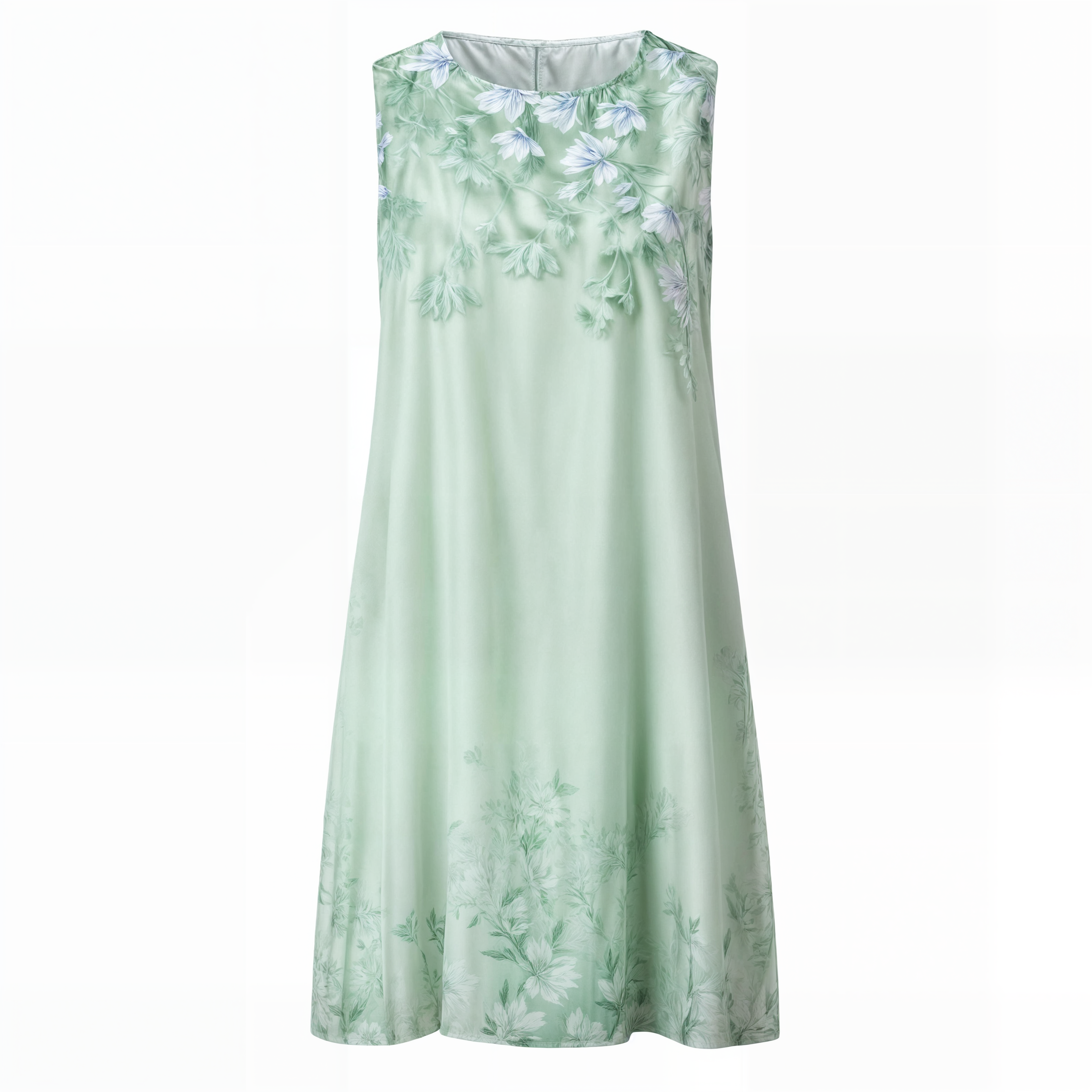 Tofieces: Knelang kvinnekjole i blomstermønster og langermet cardigan, elegant og komfortabel.