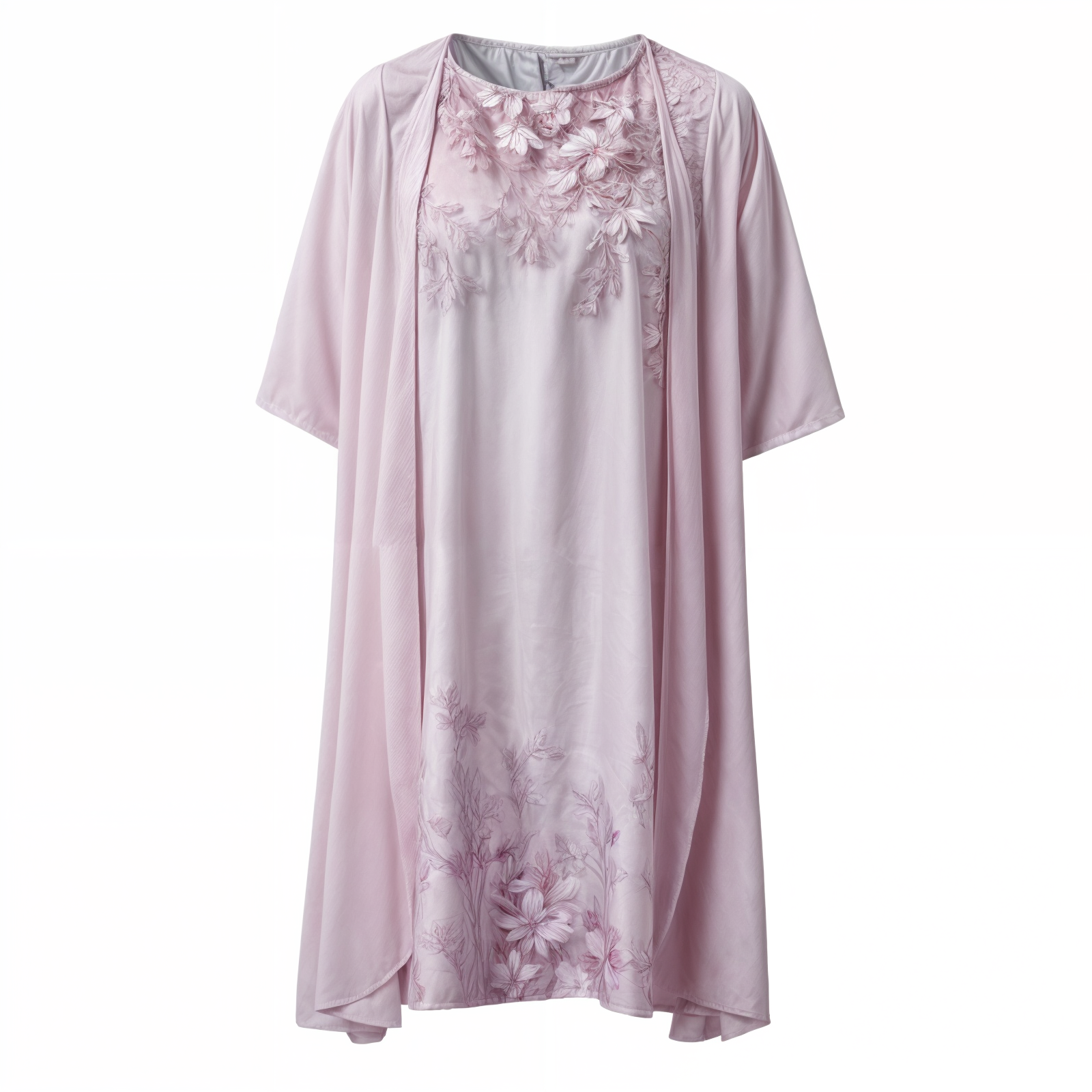 Knelang sommerkjole med friskt blomstertrykk og en lett cardigan, en tidløs, moteriktig stil.