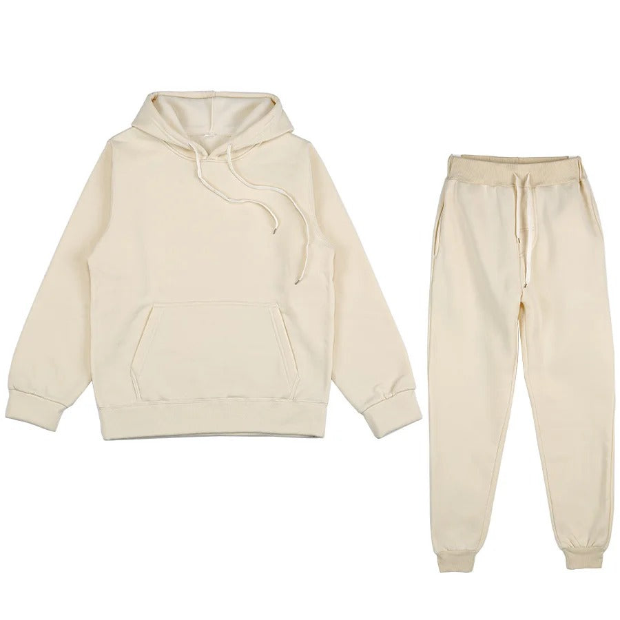 Stilig fritidsdress for kvinner med hettegenser og bukser, ideell for avslapning