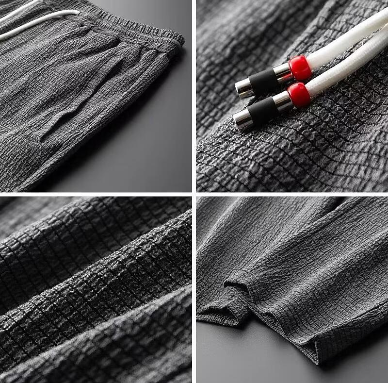 Stilig herre loungewear i mote, komplett sett med v-hals genser og bukse, egnet for komfort og fritid.