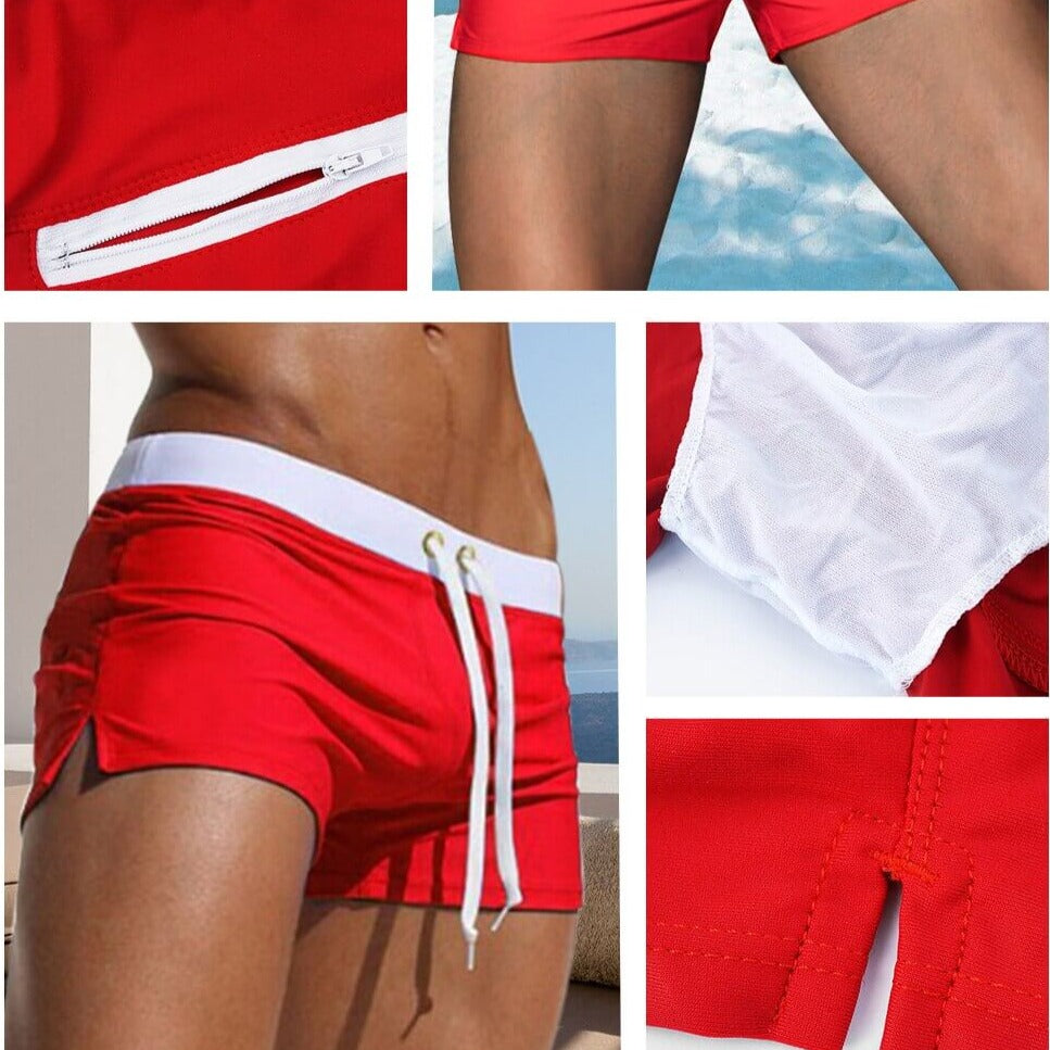 Hurtigtørkende badeshorts til menn, stilige trunks for sommer og vannsport, komfortable.