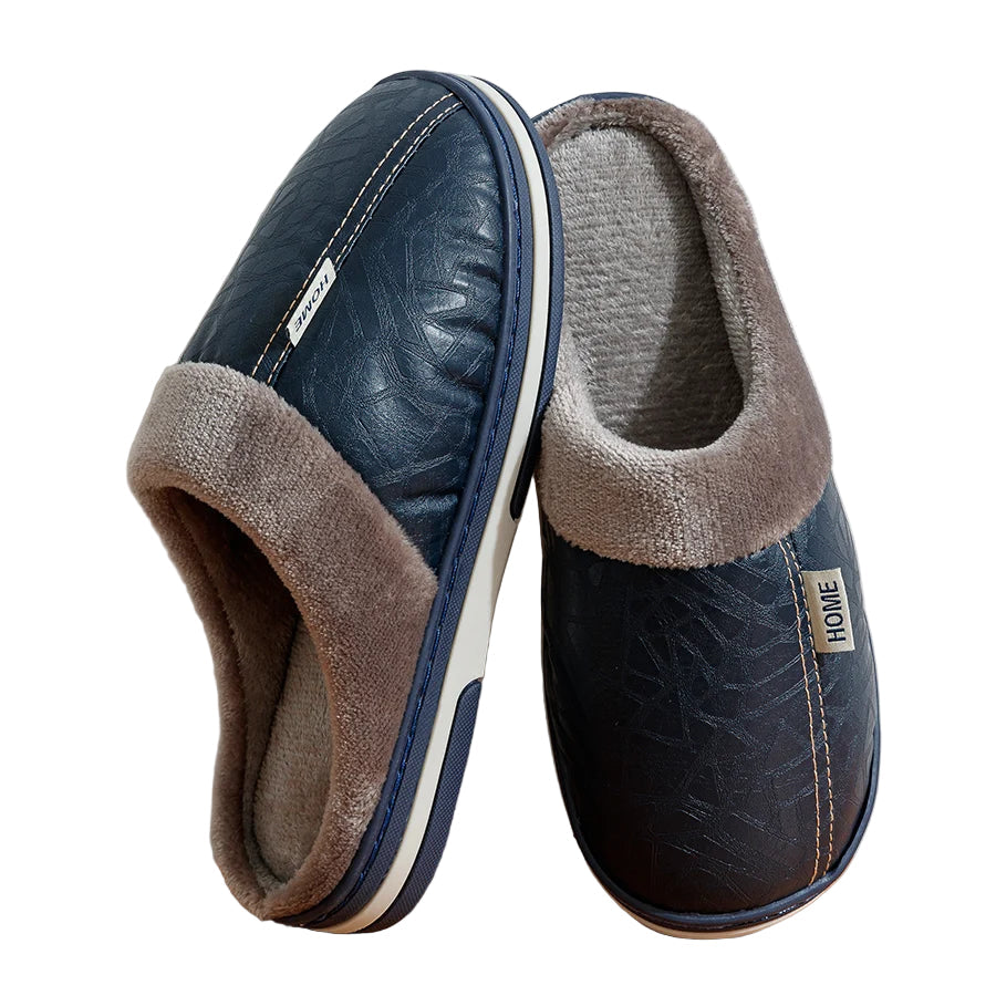 Komfortable herre innendørs slippers for avslapning hjemme, myke slip-on fottøy.