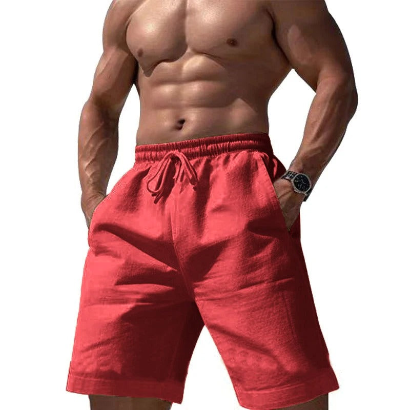 Moderne herreshorts med elastisk midje, lett og pustende, ideell for varme sommerdager og hverdagsmote.
