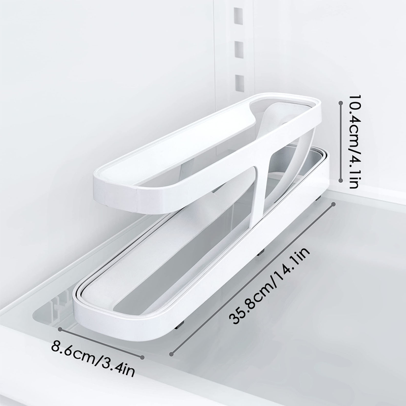 "Kompakt automatisk eggedispenser, to-lags design, plass til 14 egg. Praktisk og estetisk for moderne kjøkken."