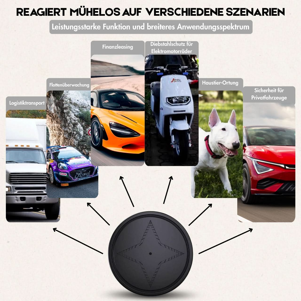 Magnetisk GPS-sporer i sort design, ideell for skjult overvåking og eiendelssikring.