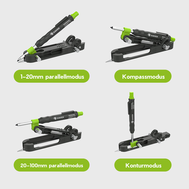 "Kompakt multi-funksjonell blyant for presisjonsarbeid, justerbar med grønn og sort design, ideell for DIY-prosjekter."