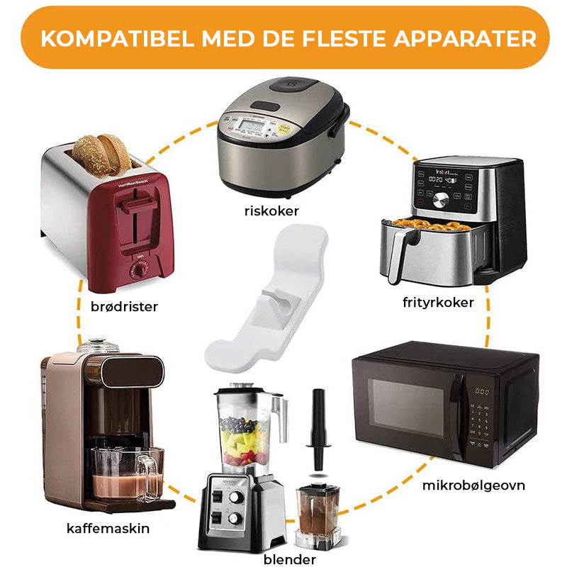 "Kompakt svart ledningsorganisator i silikon for kjøkken, ideell for organisering av kaffetrakter og apparater"