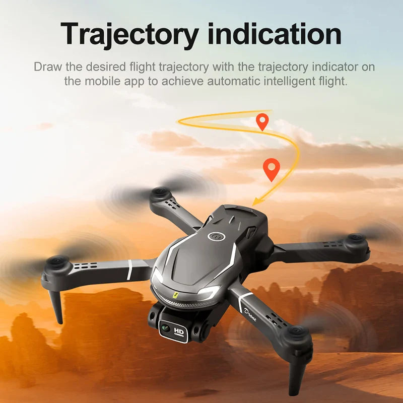 Svart unisex mini drone på ladestasjon, klar for bruk med 8K HD kamera og GPS for video