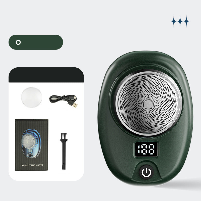 "Kompakt vanntett mini elektrisk barbermaskin, bærbar, passer i lomma, med slank design og ergonomisk grep for raske resultat
