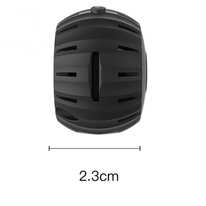 "Kompakt WiFi mini-sikkerhetskamera med 1080P HD, svart design, bevegelsesdeteksjon og infrarødt nattsyn."