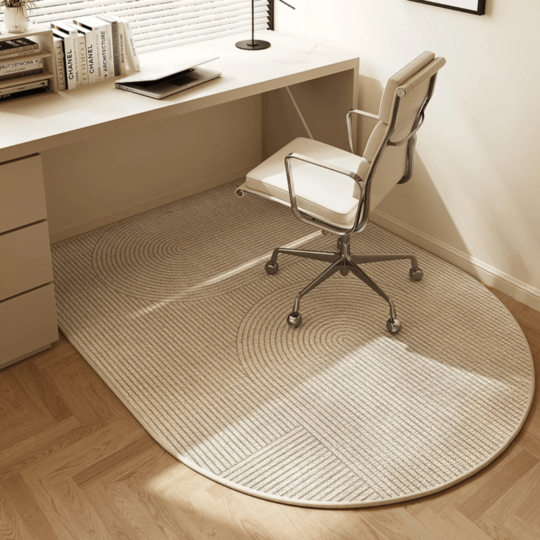 Kontorstolmatte for effektiv gulvbeskyttelse på hjemmekontoret. Slitesterk og stilren design.