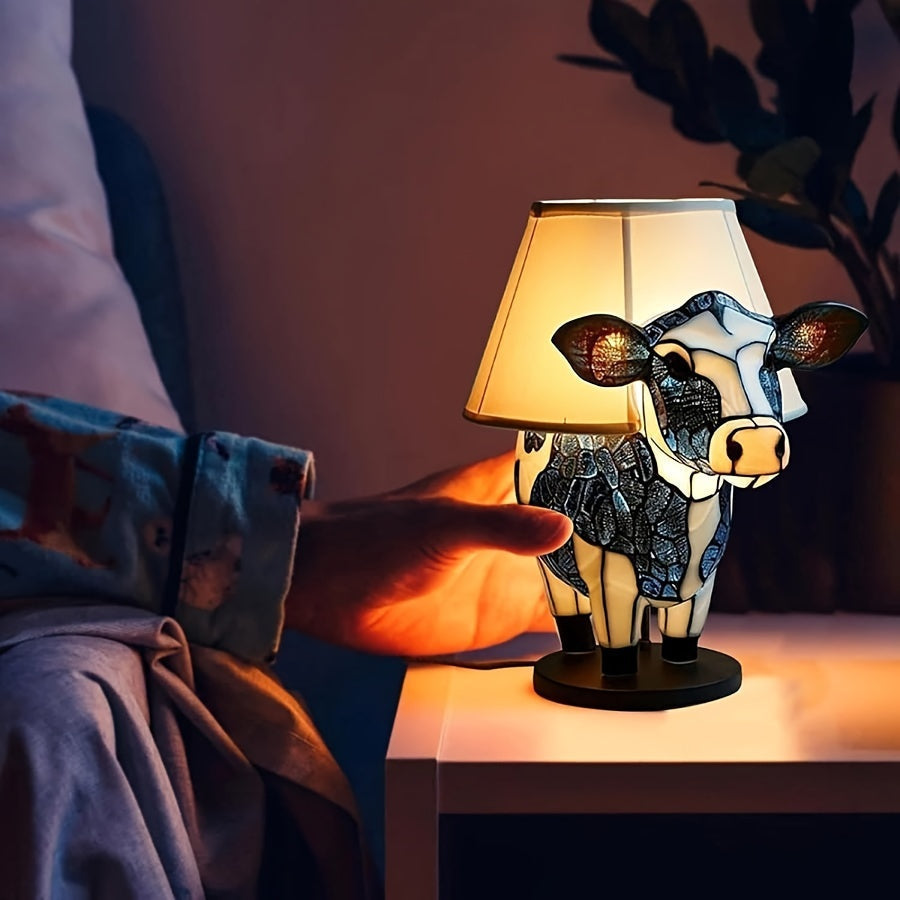 Unik kuformet bordlampe, en perfekt gave for barn eller som koselig belysning til ethvert rom i hjemmet.