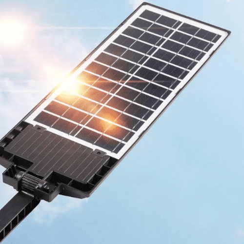 Værbestandig solcellelampe 3000W, perfekt for utendørs bruk. Energisparing med automatisk LED-lys.
