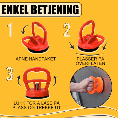 Kraftig blå sugkoppløfter for enkel bil bulkreparasjon med ergonomisk håndtak og gummi for solid grep.