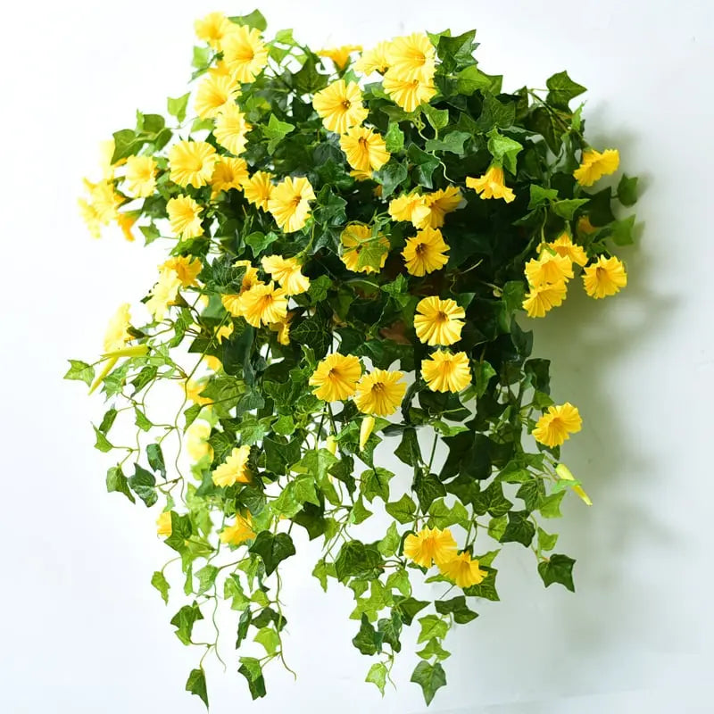 Nærbilde av levende kunstige morgenherlighet blomster i rosa, gul og lilla for blomsterdekor.