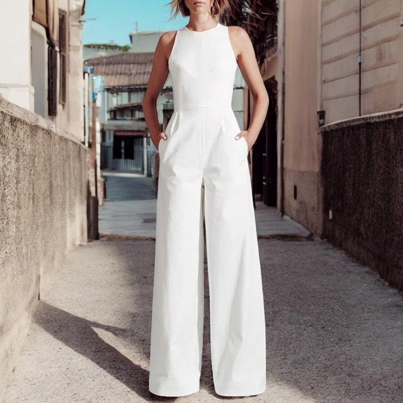 Avslappet lekedress med vide ben og tanktopp for kvinner. En must-have sommer playsuit.