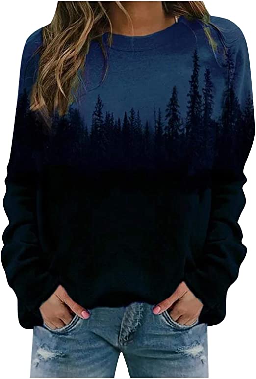 Allsidig damegenser med moderne fjelltrykk. Myk og komfortabel pullover, perfekt for hverdag og fritid.