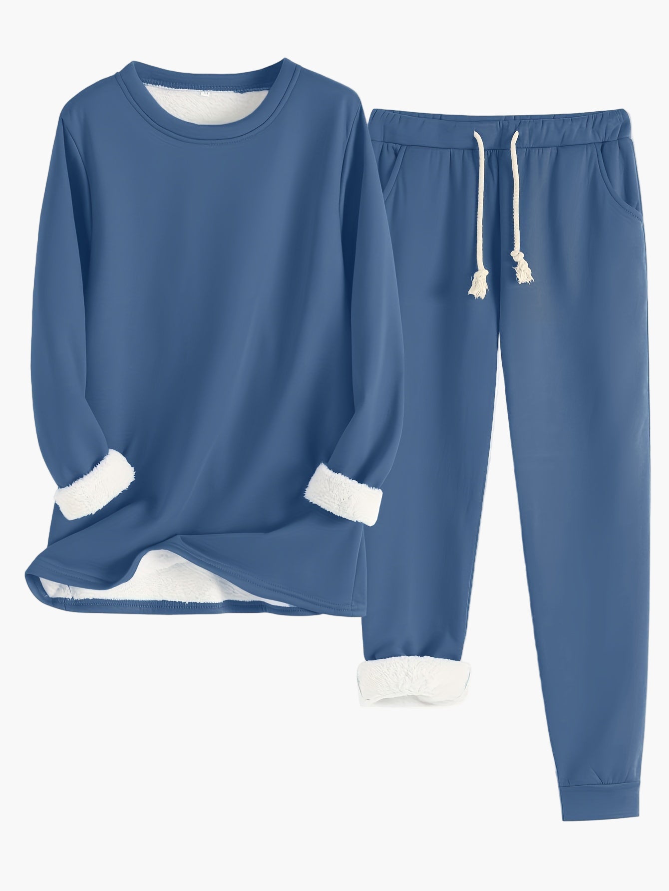 Kvinners myke og avslappende todelt loungewear sett, perfekt for en komfortabel dag hjemme.