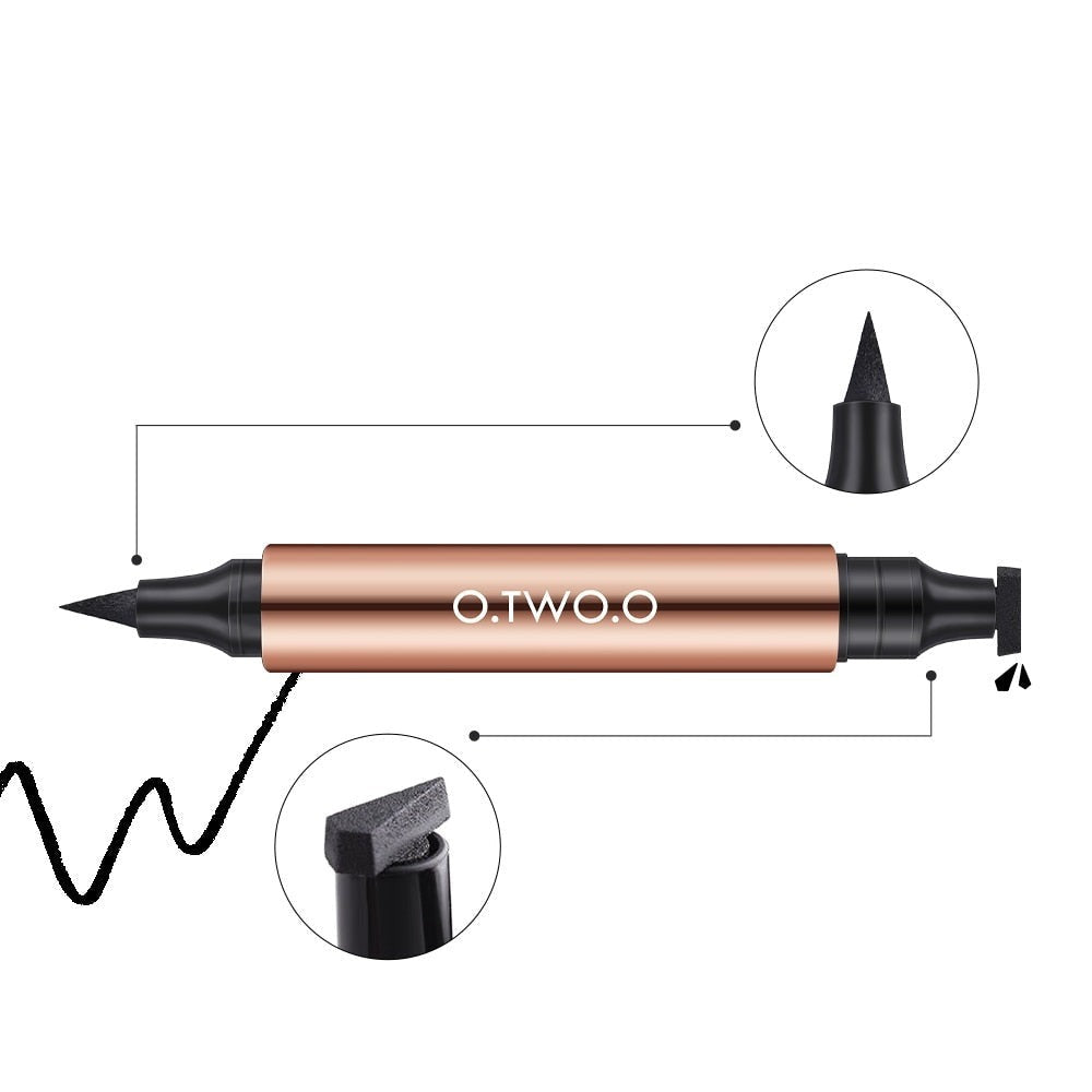 Enkel påføring med eyeliner stempel. Vanntett, flytende øyemakeup for perfekt vinge. Skjønnhetsverktøy.