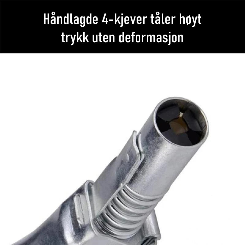 "Låstang for høytrykk med trykkreturventil, håndtering opp til 1090 PSI, laget av herdet stål for presis applikasjon."