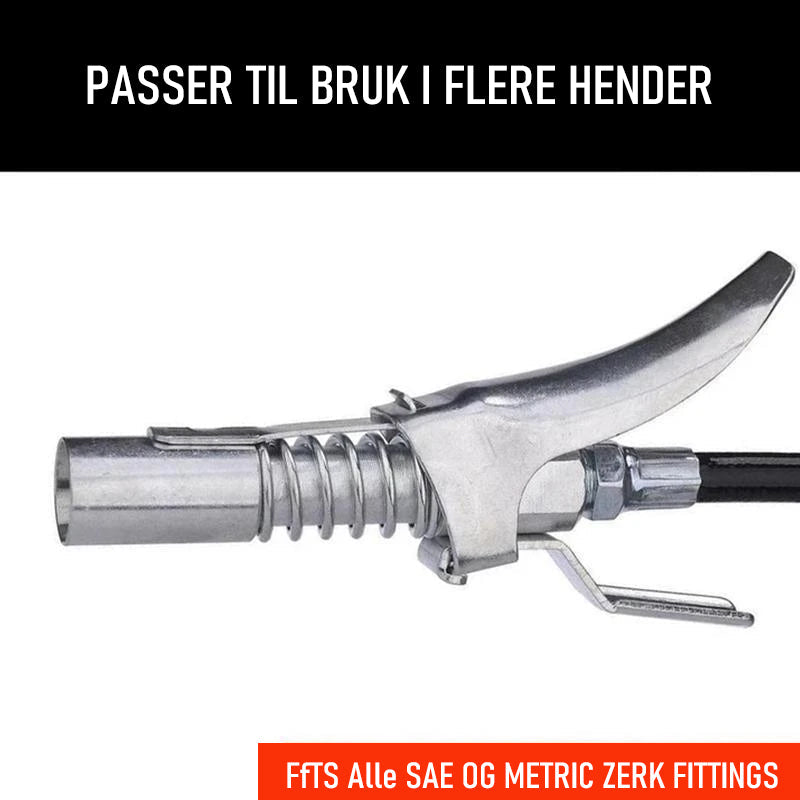 "Låstang for høytrykk med trykkreturventil, håndtering opp til 1090 PSI, laget av herdet stål for presis applikasjon."