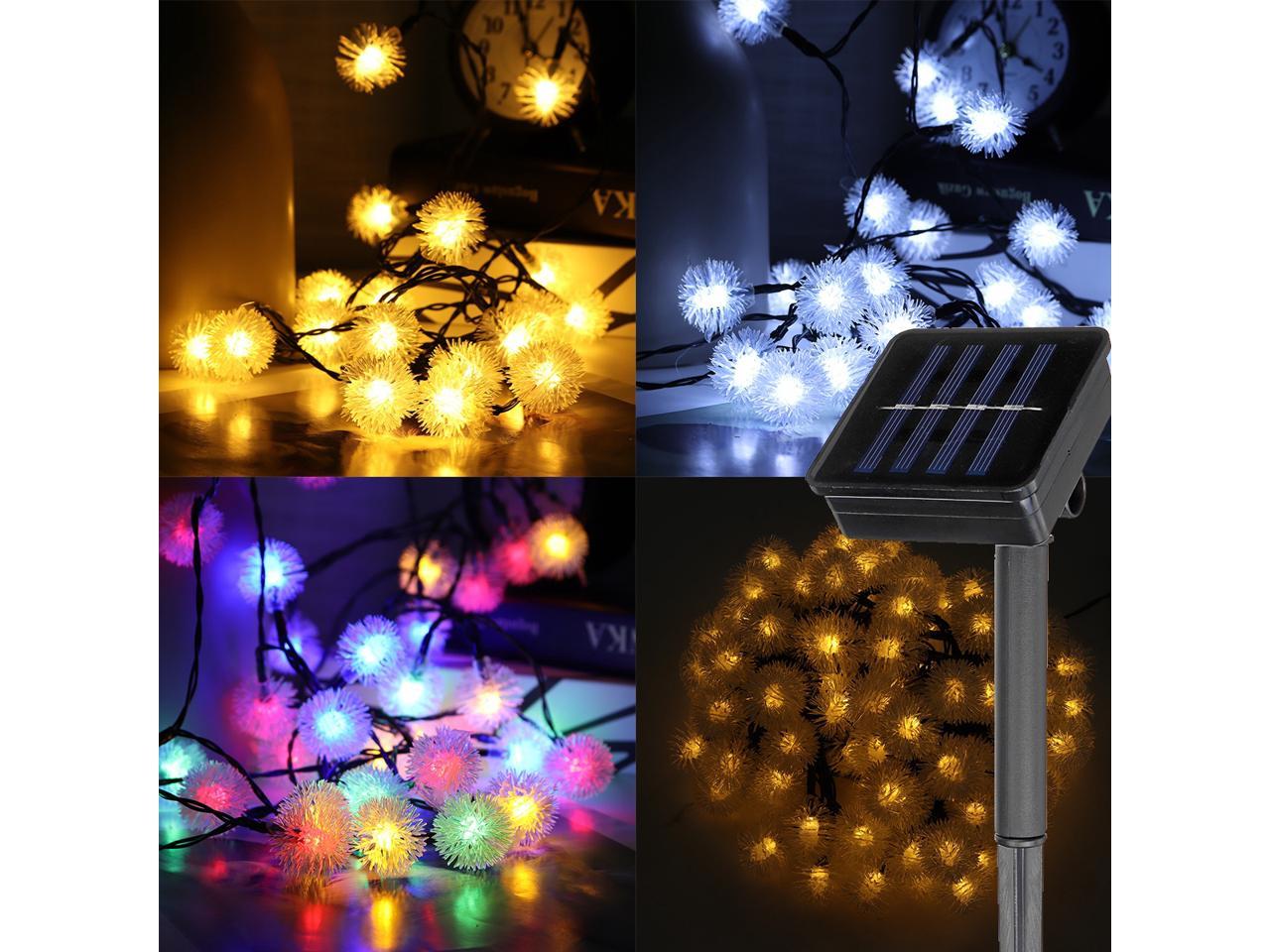 Fleksible LED solcelle løvetann strenglys, enkelt å plassere i hagen eller på balkongen.