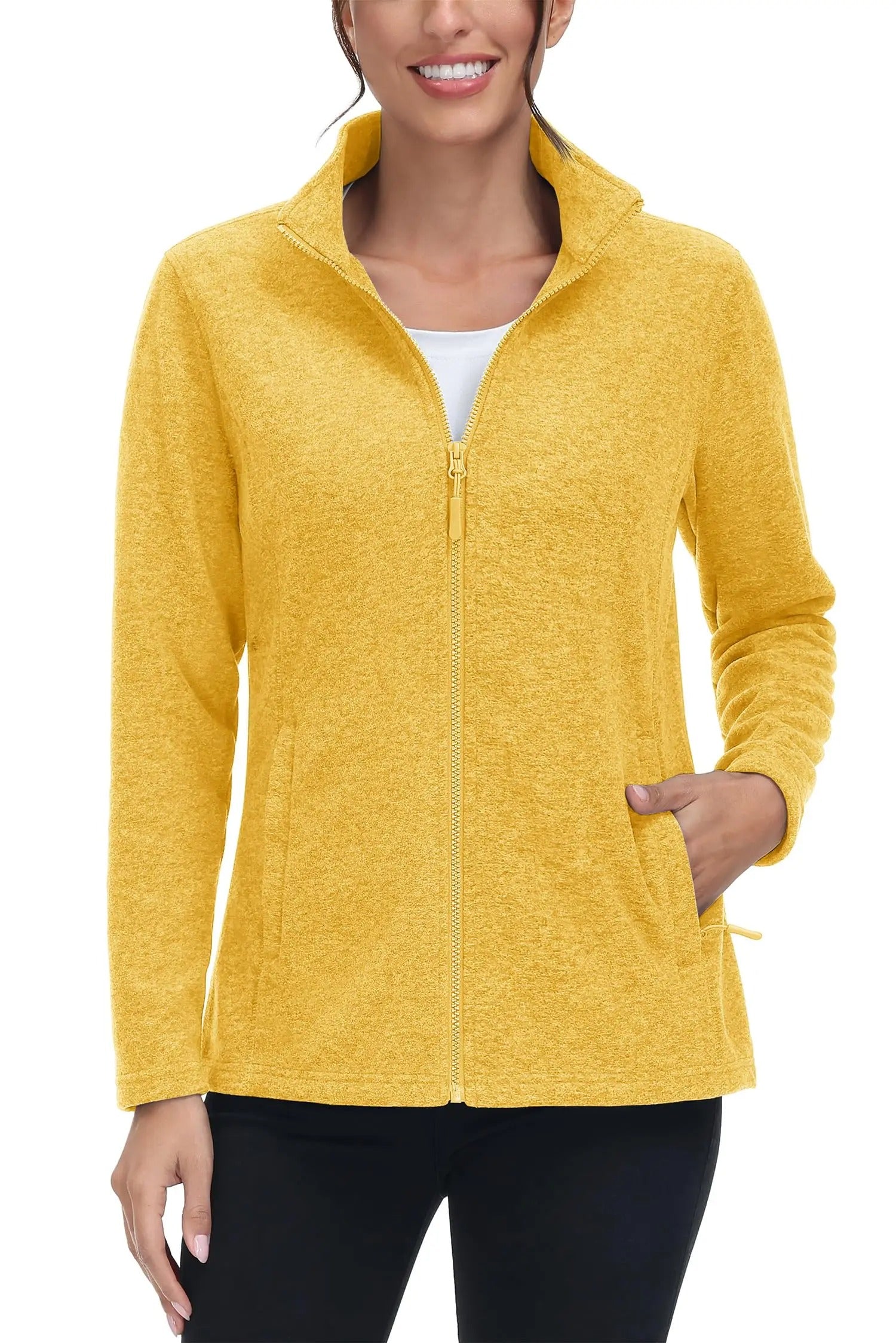 Fritidsjakke for kvinner, lett og komfortabel med glidelås. Perfekt for sporty livsstil.